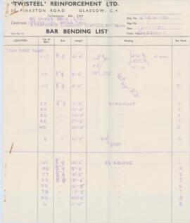 Bar bending list