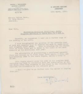 Covering letter relating to extensions to barns at Strathisla